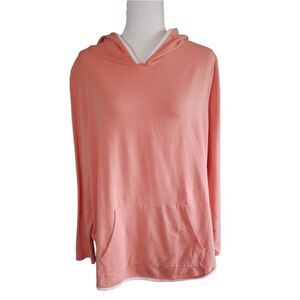 Any Body Long Sleeve Hooded Pullover Peach Top Size XL